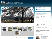 Tablet Screenshot of oakviewapartments.net